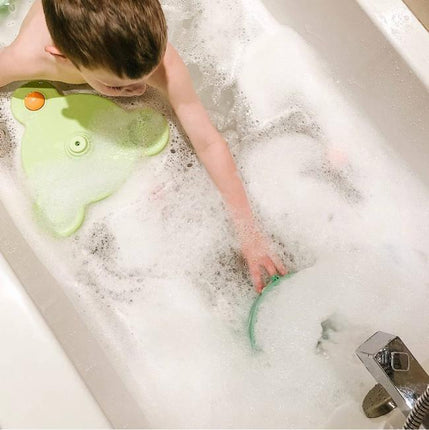 toddler in a bubble bath