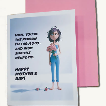 Neurotic Daughter - Mother's Day Greeting Card
