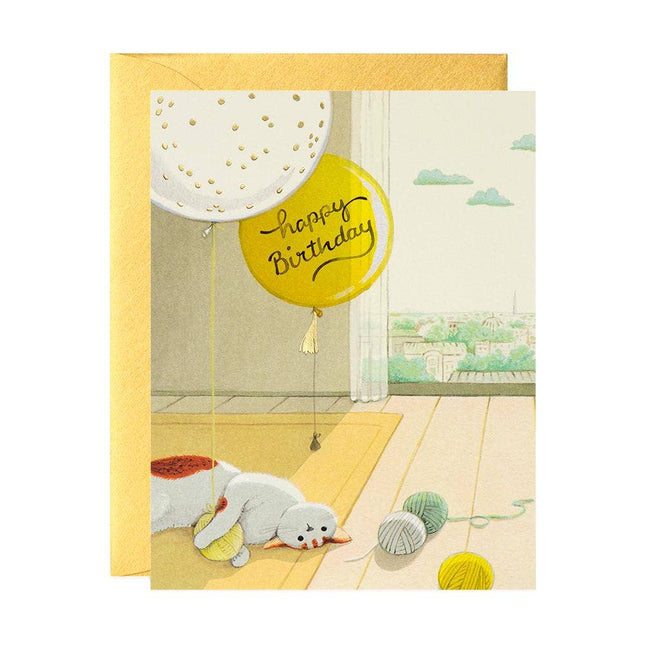 Cat and Yarns Birthday Card
