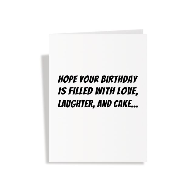 Love, Laughter and Cake Funny Pop Up Birthday Card